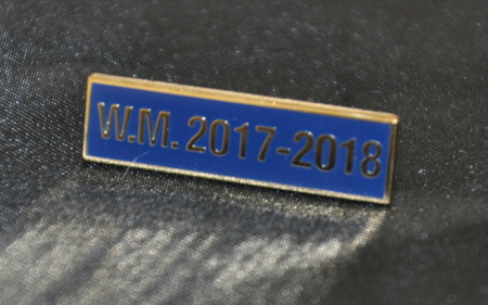 Breast Jewel Middle Date Bar 'WM 2017-2018 - Gilt on Blue Enamel - Click Image to Close